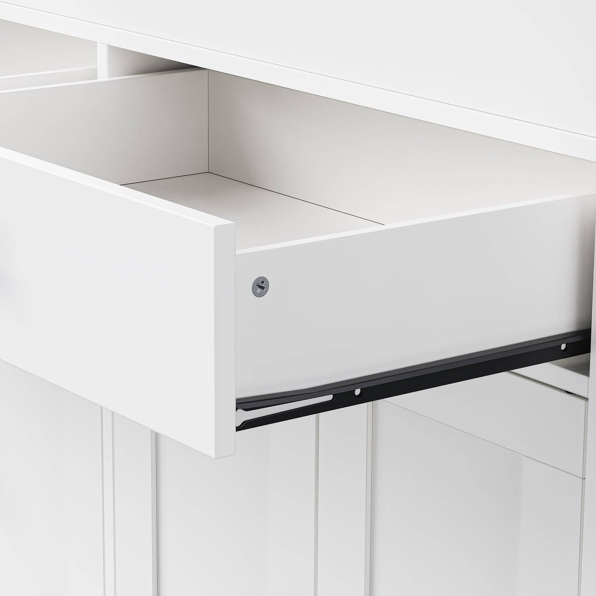 HOMYCASA DESIGN INC - Wholesale Kitchen Storage/Organizer - K&K 74.5 inch Kitchen Island with Extendable Dining Table , Rolling Kitchen Island on Wheels with Spice Rack and 2 Drawers,  Kitchen Storage Cart with 4 Door Cabinet, for Kitchen, Dining Room, White28