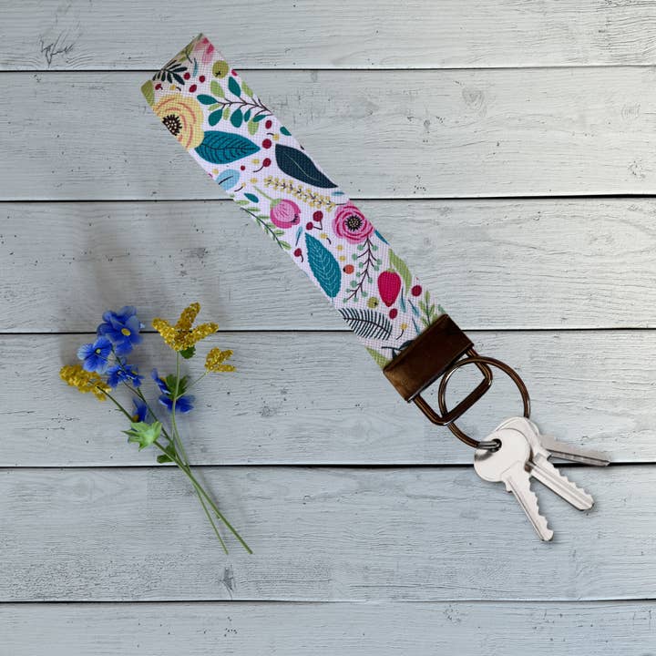 Floral Faux Leather Wristlet for wholesale by Warrior Woman Co. Designs