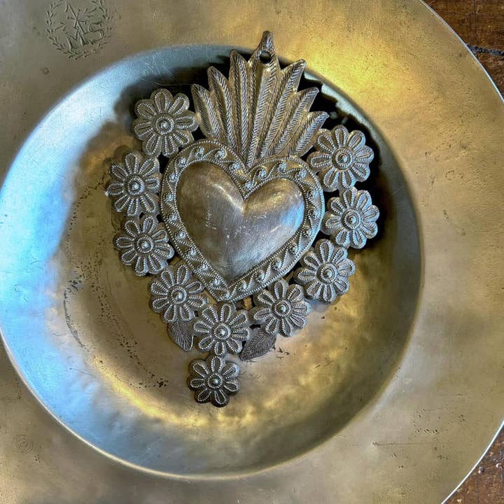 Haiti Fair Trade~ It's Cactus - Wholesale Wall Accent - 7" x 10.25" Flaming Sacred Heart, Milagro, Flaming Heart (Copy)4