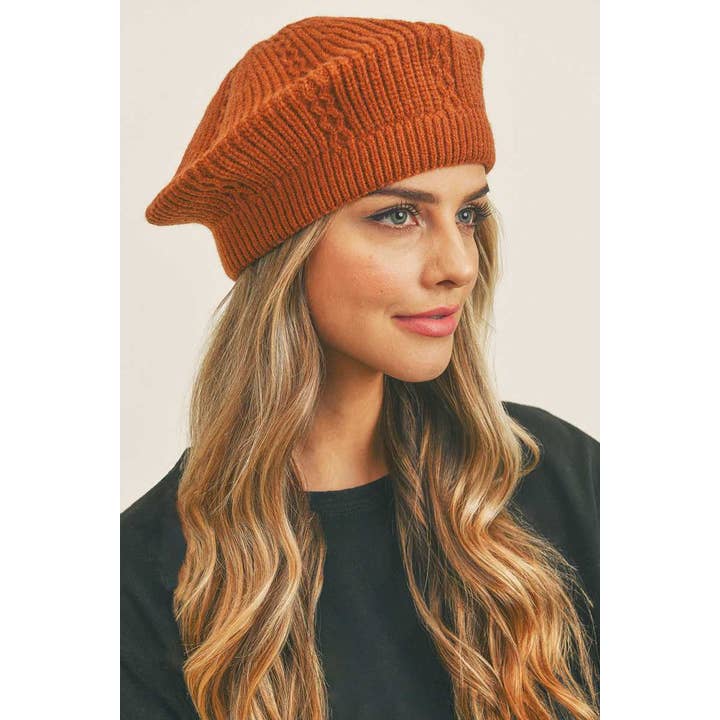 anbfashion – wholesale Basker - Dam – Solid Stickad Beret 83