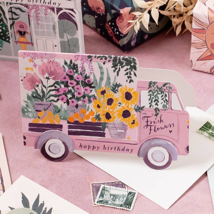 Sister Paper Co. - Wholesale Birthday Card - Flower Truck Birthday Card | Female Birthday Card | Floral3