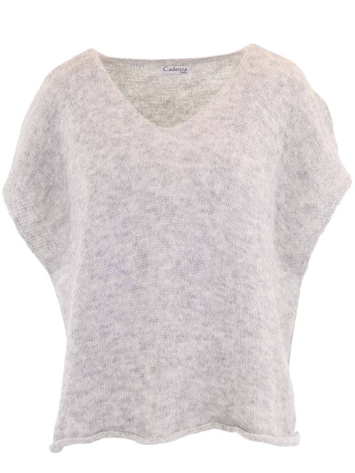 Cadenza Italy Ltd – Pulôver - Mulher por atacado – Túnica de Decote em V de Mistura de Alpaca8