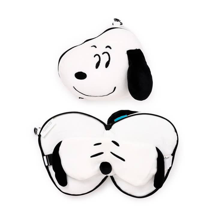 Relaxeazzz Peanuts Snoopy Coussin de Voyage en Peluche & Masque de Nuit pour la vente par Puckator EU