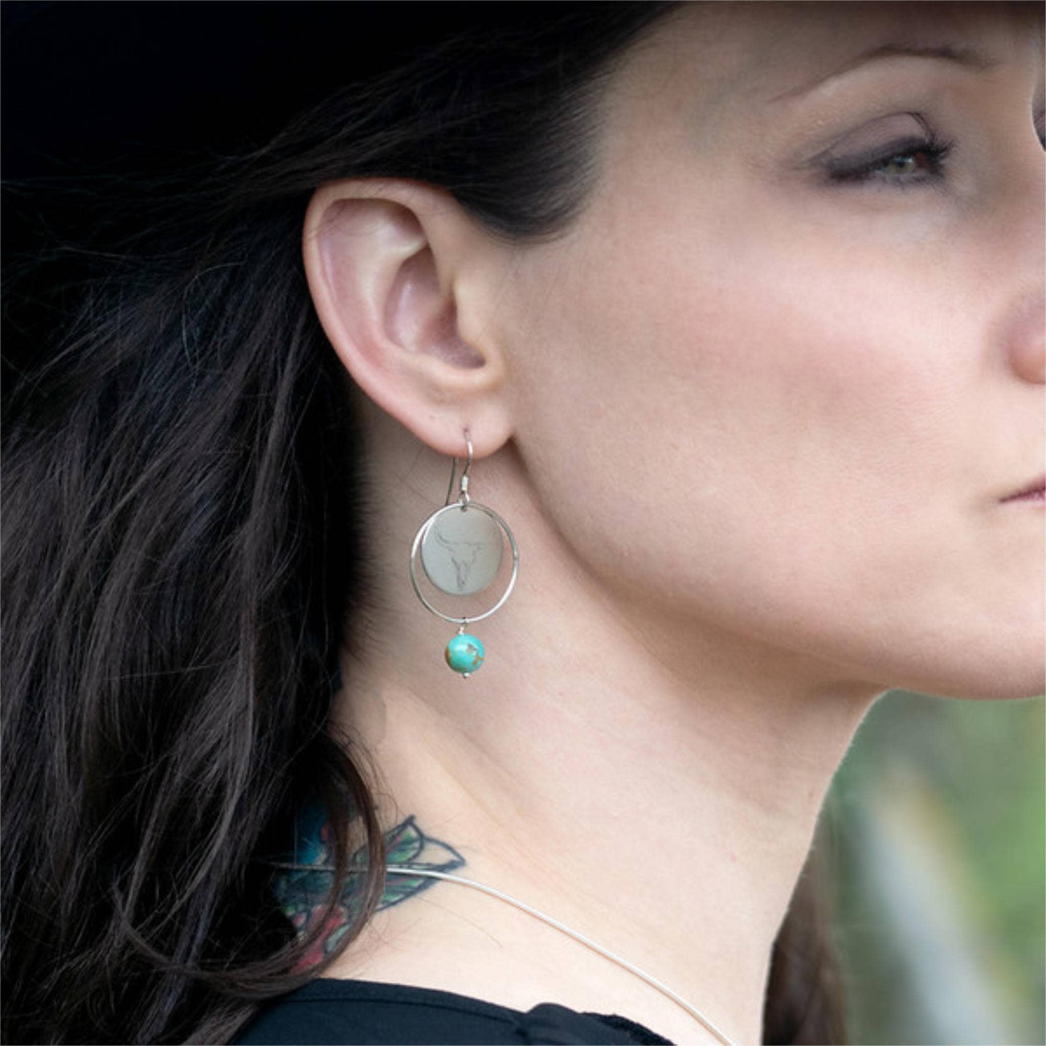 Buckaroo Bling LLC dba Bling Boheme - Wholesale Dangle Earrings - Handmade Drop Earrings .925 Sterling Silver + Turquoise 7