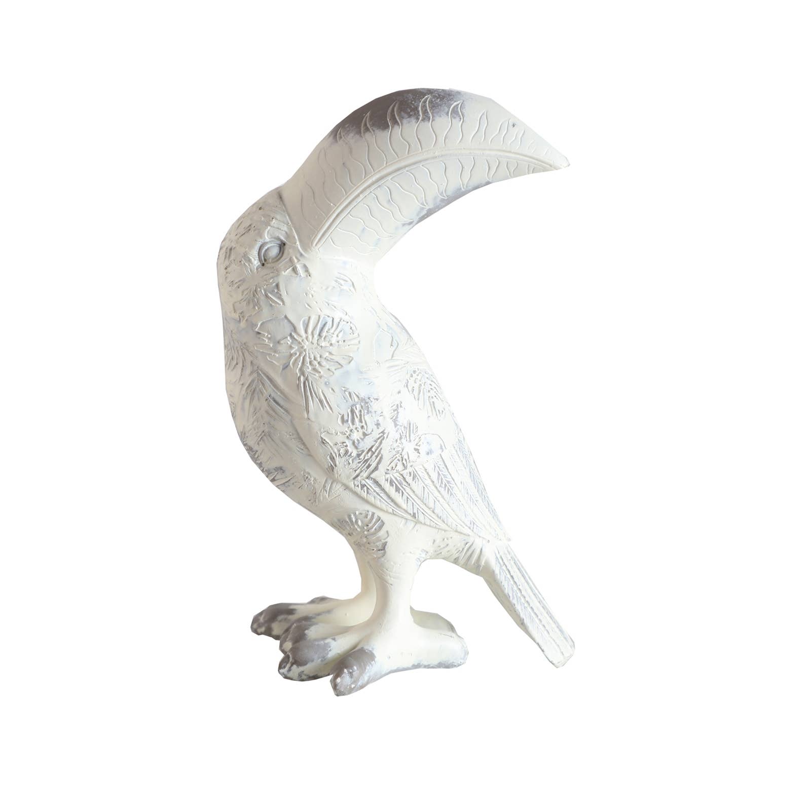 B&B - Wholesale Decorative Figurine - Toucan Figure, Made of Resin, in White Color, 15X10X24cm0