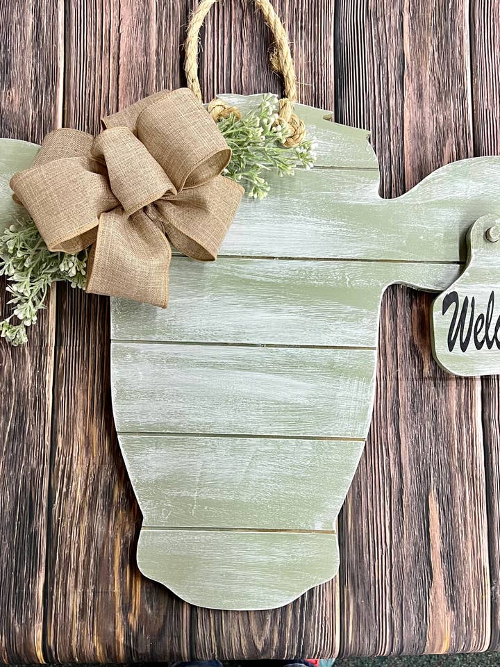 Cow Head Welcome Signs for wholesale by Circle P Creations