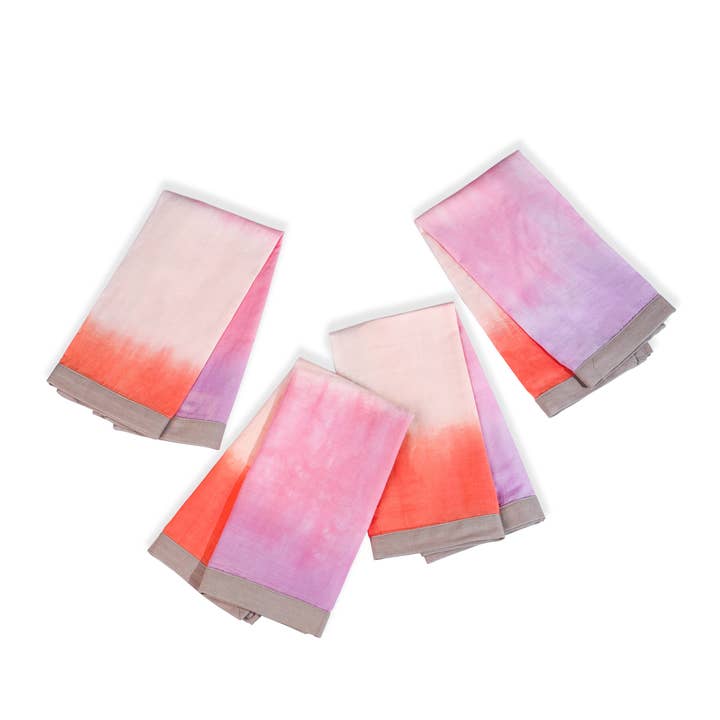 Twilight Blossom Tie-Dye Napkin Set for wholesale by Tiramisu