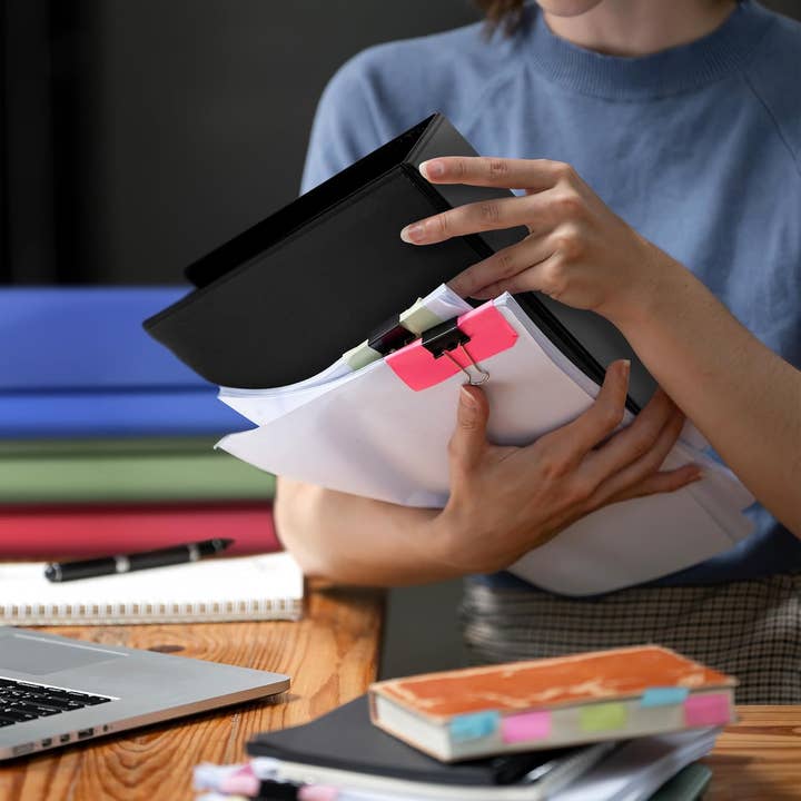 EcoQuality - Wholesale Binder - Black 3 Inch Binder Heavy Duty Three Ring Binder for Office and School1