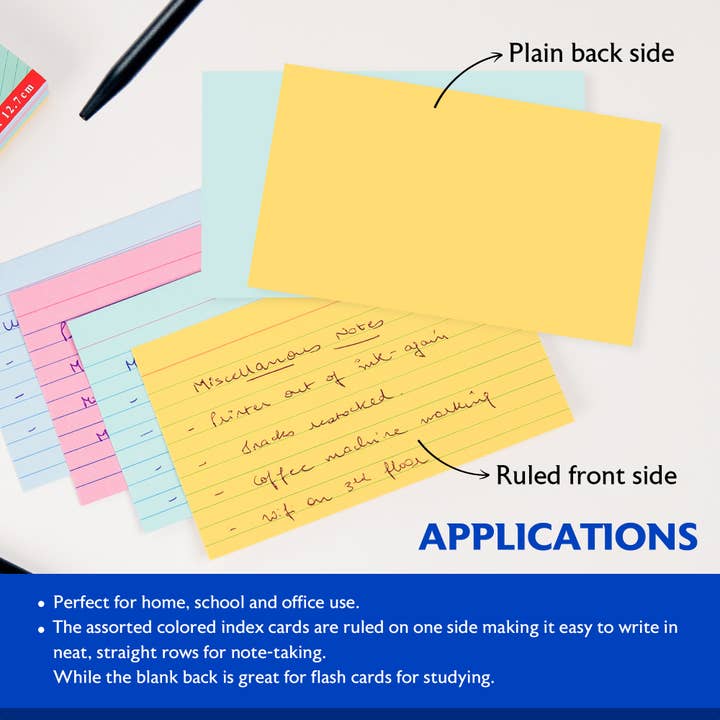 BAZIC Products - Wholesale Notepad - Ruled Colored Index Card 3" X 5" 100 Ct.2