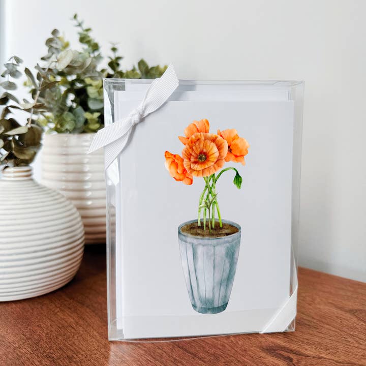 So Thoughtful Gifts - Wholesale Stationery/Notecard Set - Potted Stems Notecard Set of 10 - Blank Inside1