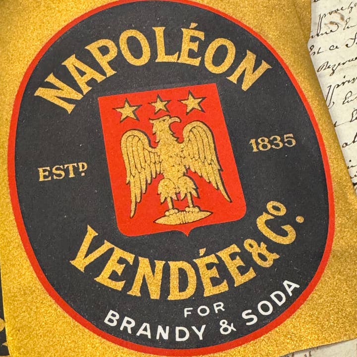Monahan Papers - Wholesale Scrapbook - RARE Vintage French NAPOLEON Brandy Labels in bundles of 5