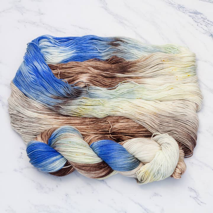 Hand Dyed Yarn in Colorway: Sandy Sea for wholesale by Lauritzen Dyed Fibers
