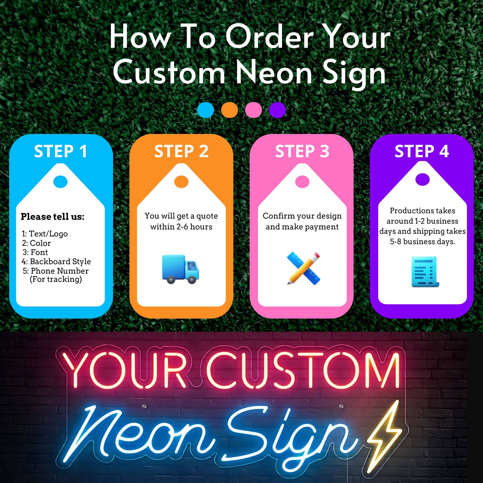 Light Your Way - Vente Enseignes néon - Logo néon avec nom personnalisé, décoration personnalisée de panneau LED au néon1