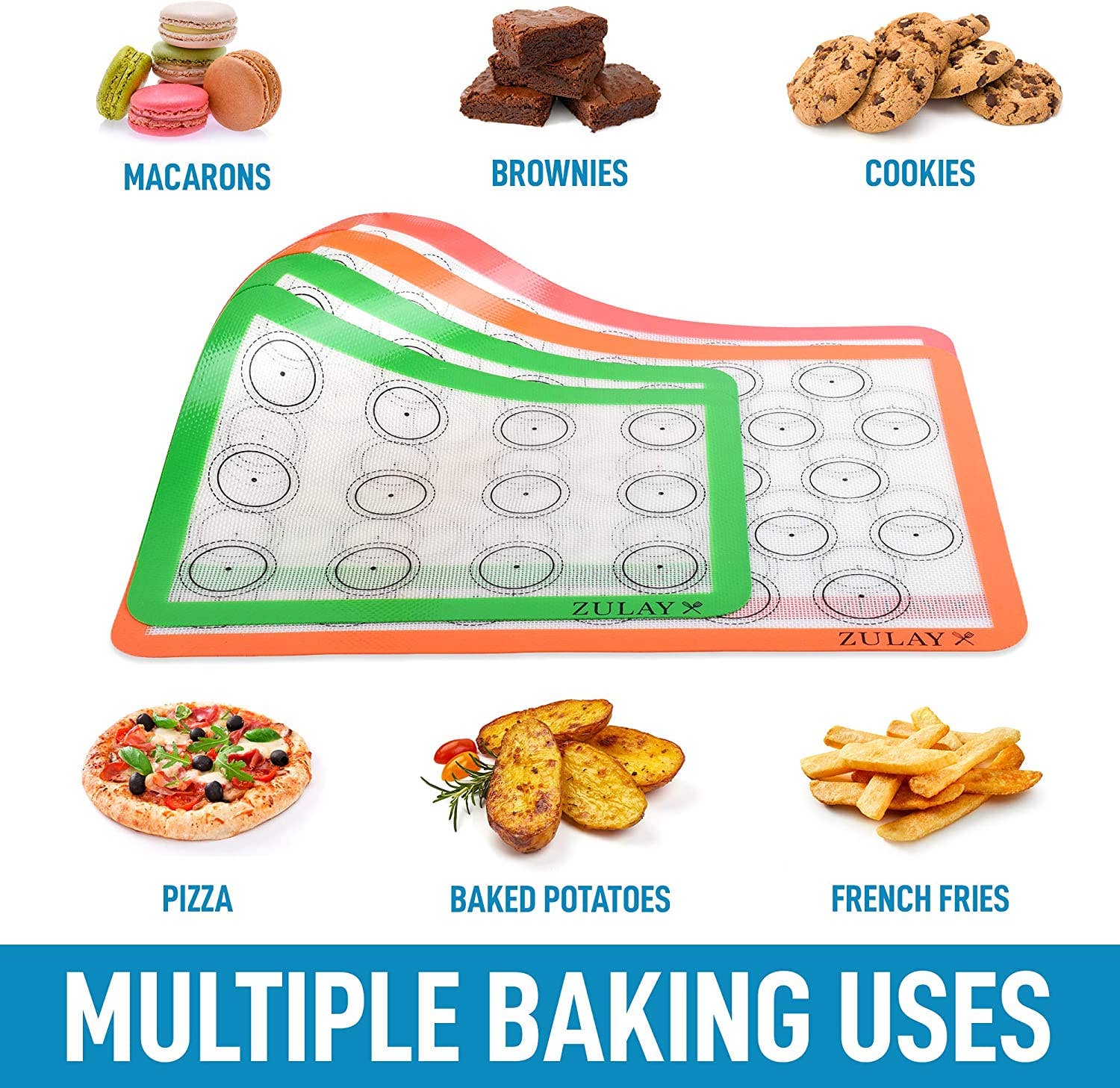 Zulay Kitchen - Wholesale Baking Sheet/Mat - Macaron Silicone Baking Mats With Pre-printed - Set of 417