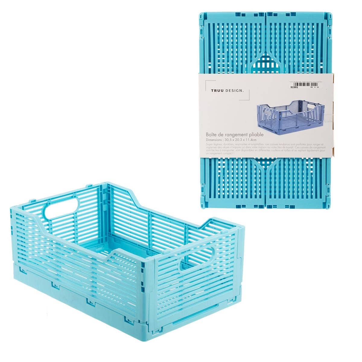 Truu Design - Wholesale Storage Bin - Truu Design Folding Storage Crate, 12x8x4.5",7 colors24