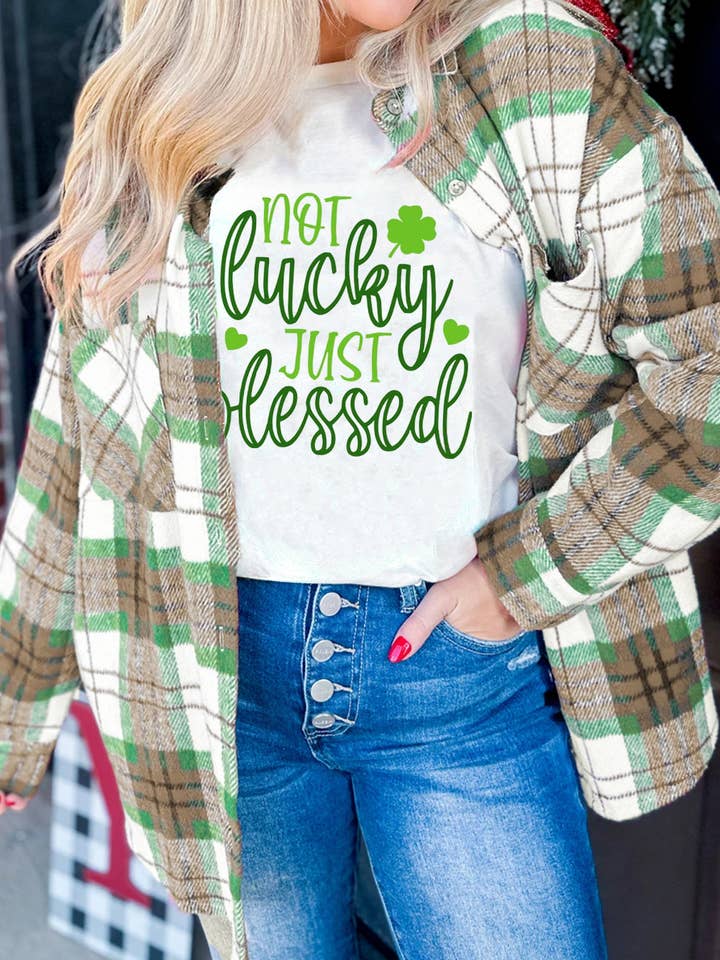 Lovesoft - Wholesale Shirt Jacket/Shacket - Women's - St. Patrick’s Day Green Plaid Cozy Shirt Jacket Shacket3