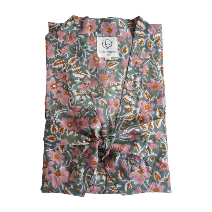 Claire Beaugrand - Wholesale Kimono - Women's - "Summer" floral print cotton kimono