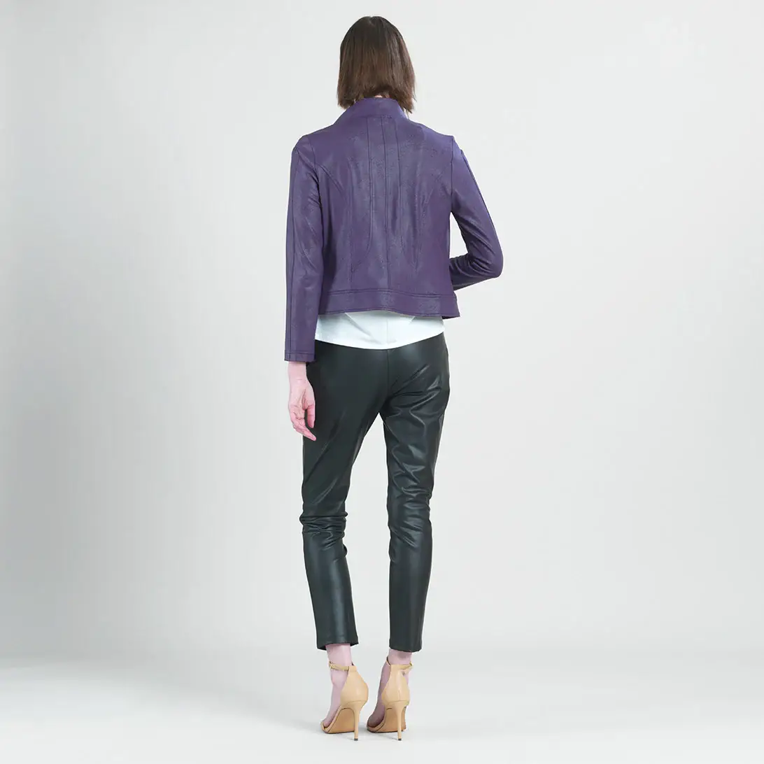 Clara Sunwoo - Vente Veste en cuir – femme - JKZ1 - Veste à double poche zippée en cuir liquide™11