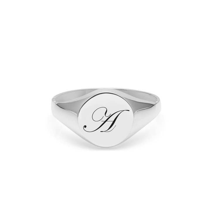 Bague édouardienne Initial A - Argent pour la vente par Myia Bonner
