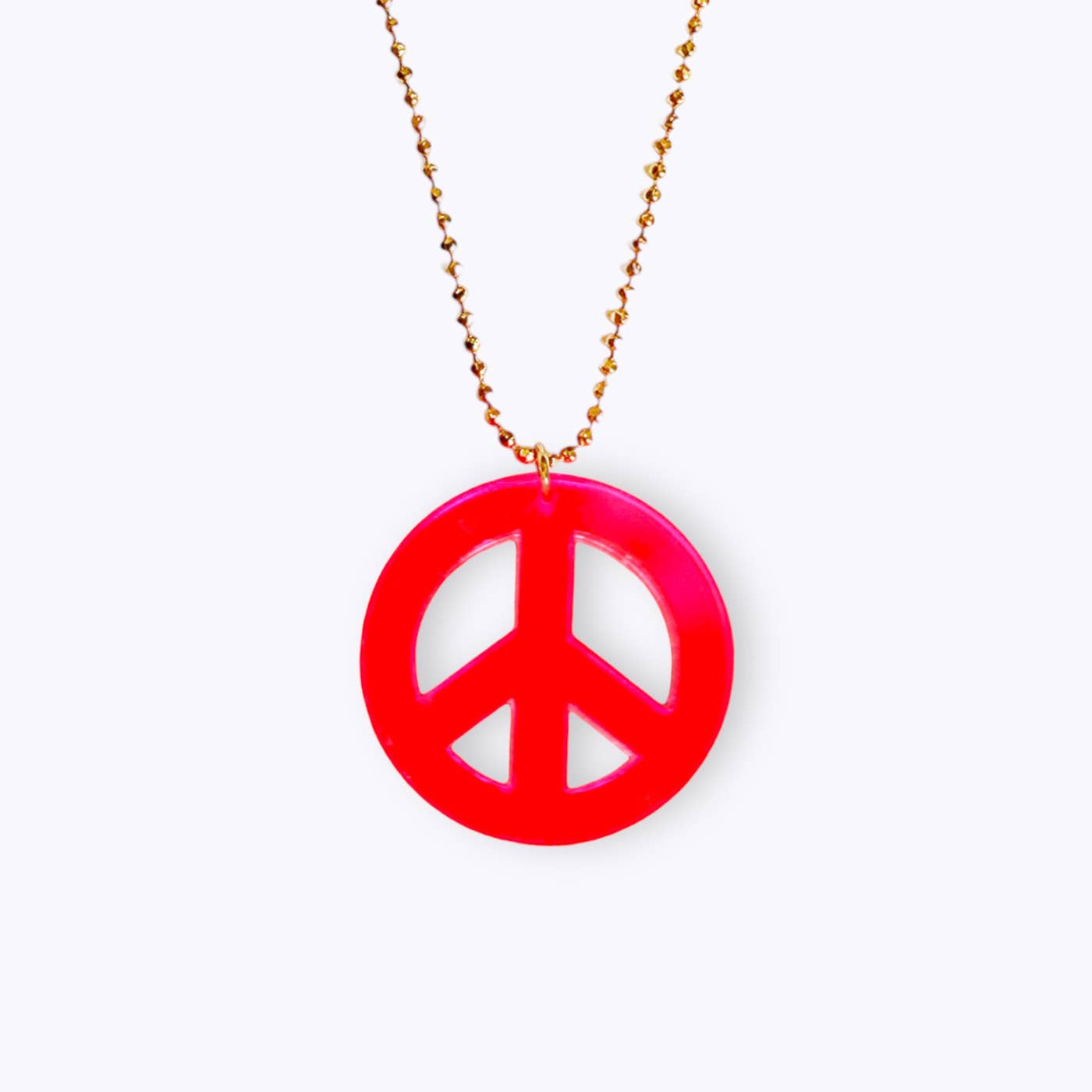 All Things We Like - Wholesale Pendant/Charm Necklace - Recycled plastic Peace neon pink0