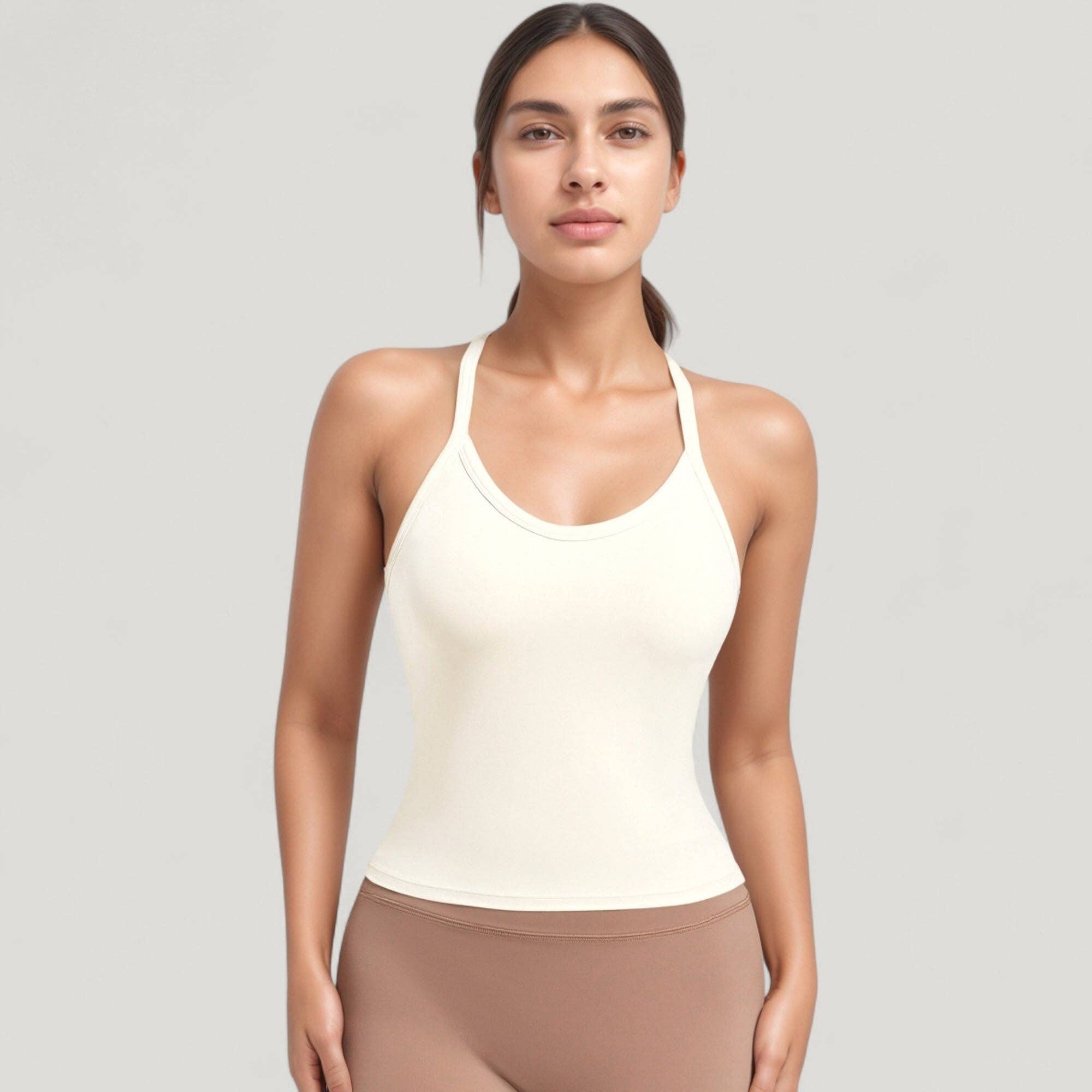 Active by Anna-Kaci - Wholesale Athletic Top - Women's - Strappy Crisscross Back Athletic Tank Top with Built-In Shel1