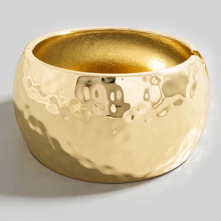Hammered Wide Hinge Bangle Bracelet for wholesale by The Looks by Fame Accessories