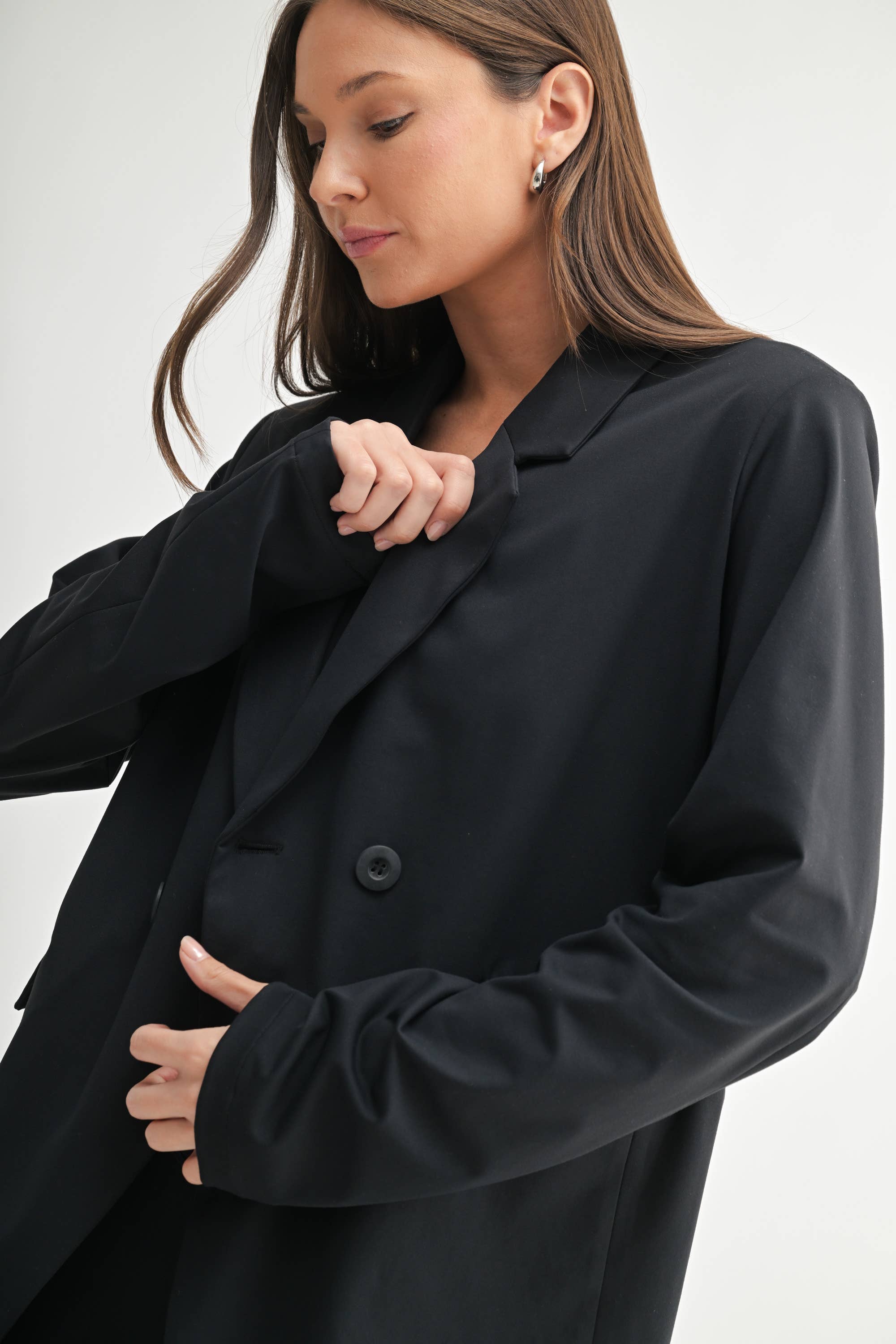 BLACK Oversized Blazer Jacket for wholesale on Faire