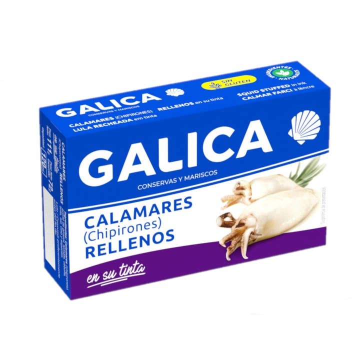 Delicatessen Spanish Food – Engroshandel Fisk/skaldyr – Blæksprutte - Fyldt baby blæksprutte - Pakke 24 ud.