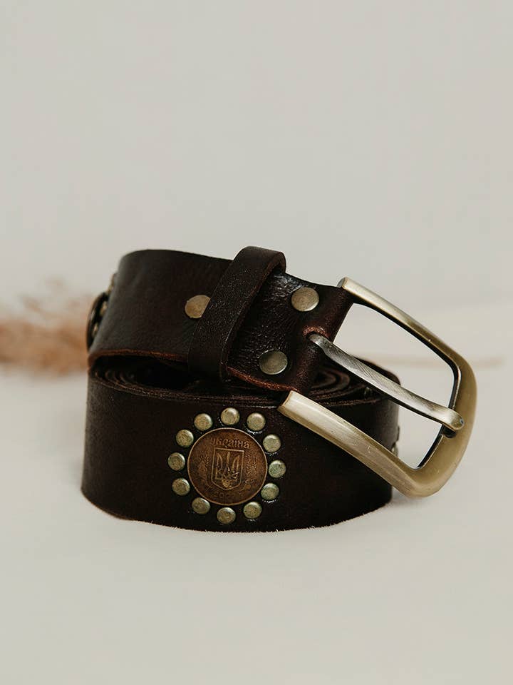 CINTURA IN PELLE NERA MONETE LARGHEZZA per la vendita all'ingrosso da parte di Lula Natura