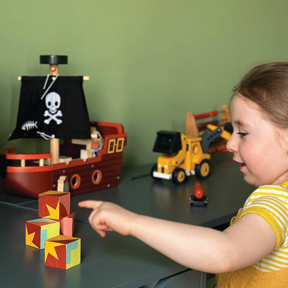 ThreadBear Design UK/EU - Wholesale Wood Toy - Kids - Mentari Fishbones Pirate Ship6
