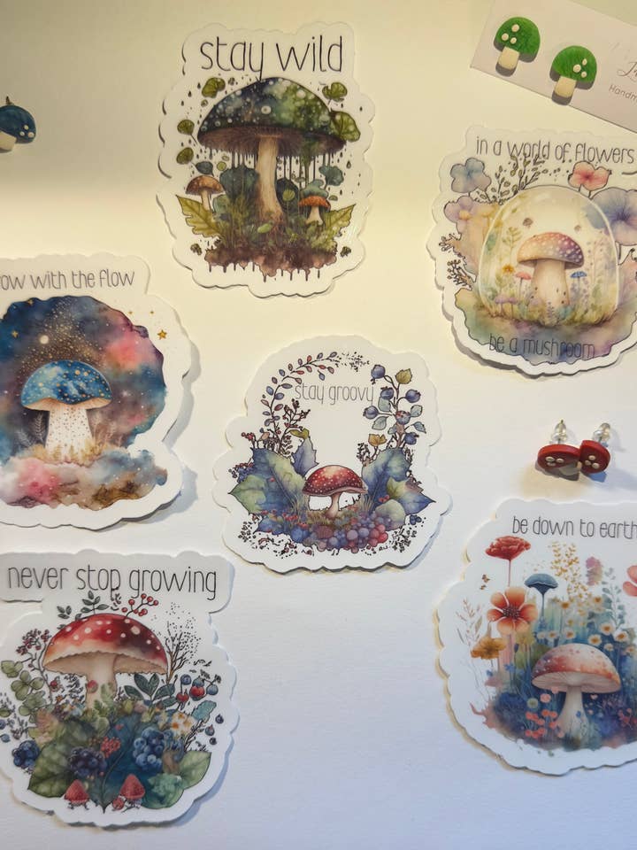 Svamp klistermærker for engroshandel hos Stickin with Coconut