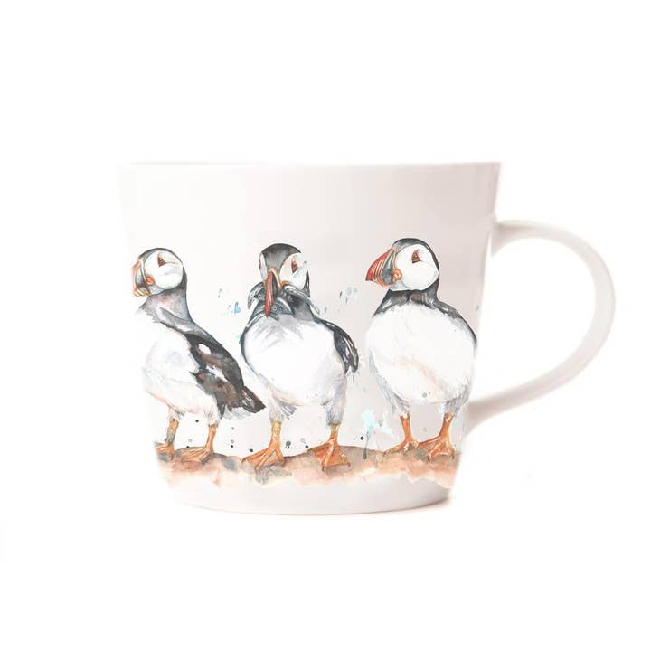 Meg Hawkins Puffin Trio Mug for wholesale by Nauticalia