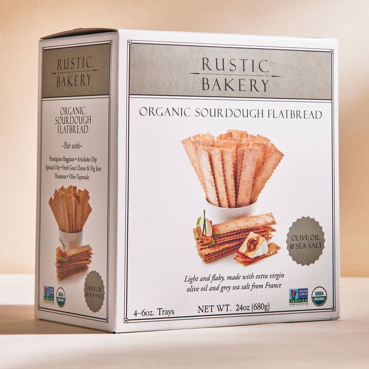 Family Packs - FLATBREAD Olive Oil & Sea Salt Classic -1 Box for wholesale by Rustic Bakery