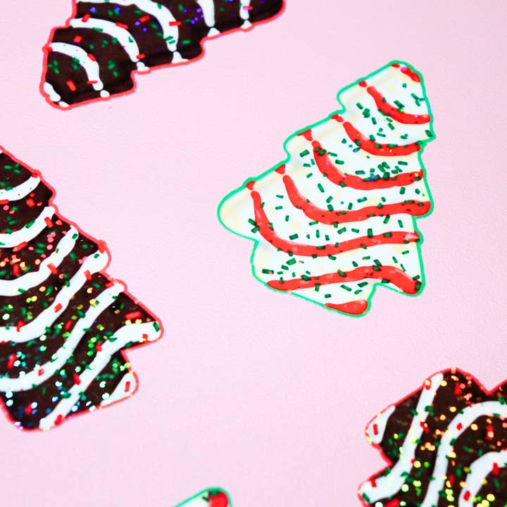 Julgranskaka Klistermärke - Snacks - Inspirerad av Little Debbie för wholesale av Espyz Studio