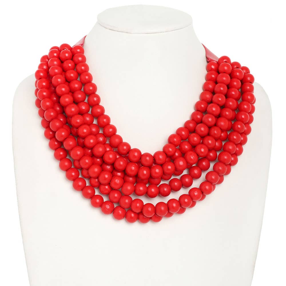 anbfashion – Großhandel Perlenkette – Holzperlen-Lagen-Magnetkette10