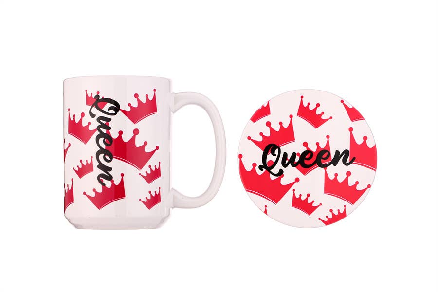 Nima Accessories Inc – wholesale Kaffekoppar – Damer Queen-tema Kaffemugg och Underlägg Set1
