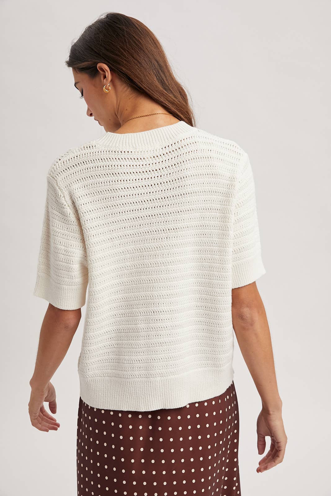 Wishlist Apparel - Wholesale Knit Sweater - Women's - TEXUTRED SHORT SLEEVE SWEATER TOP / WL25-1189611