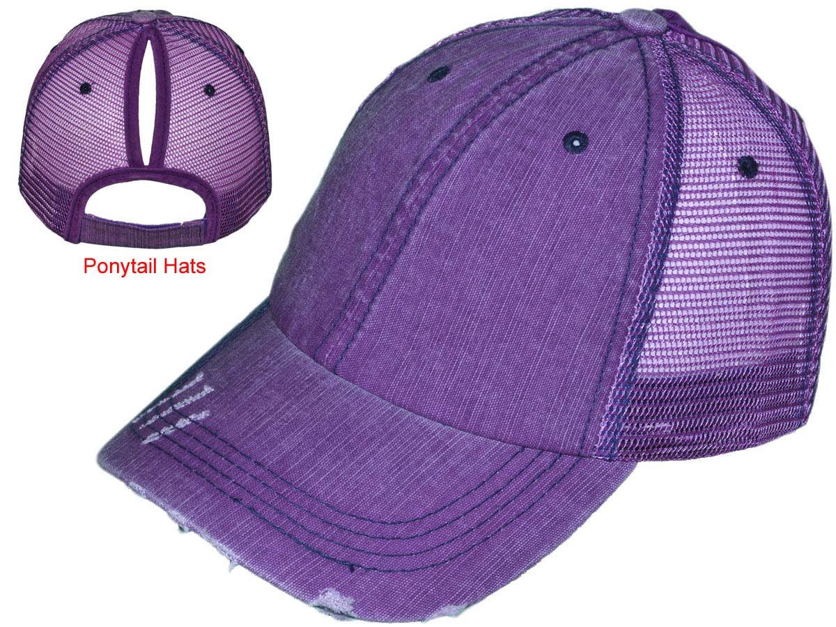 Buck Wholesale – wholesale Ponytail cap – Women’s – Ponytail Trucker Hats - Women Low Profile Vintage6