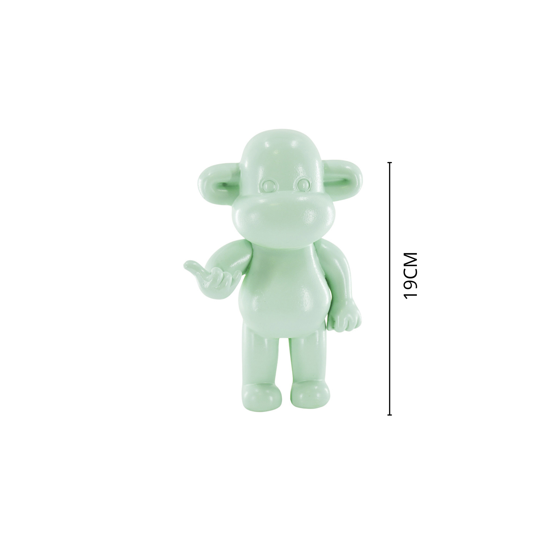 Housevitamin bv - Wholesale Decorative Figurine - Ornament - Hang Loose Monkey Figurine 'The Legend' - Polyresin -Mintgreen - 11x7x19cm2