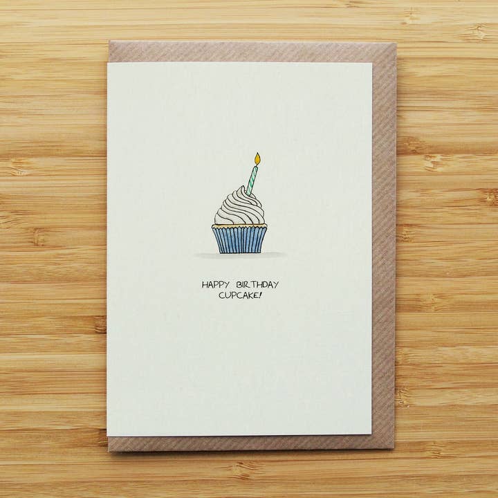 RossJDesigns – wholesale Birthday card – Cupcake Birthday Card - Cute - Love - Recycled Card