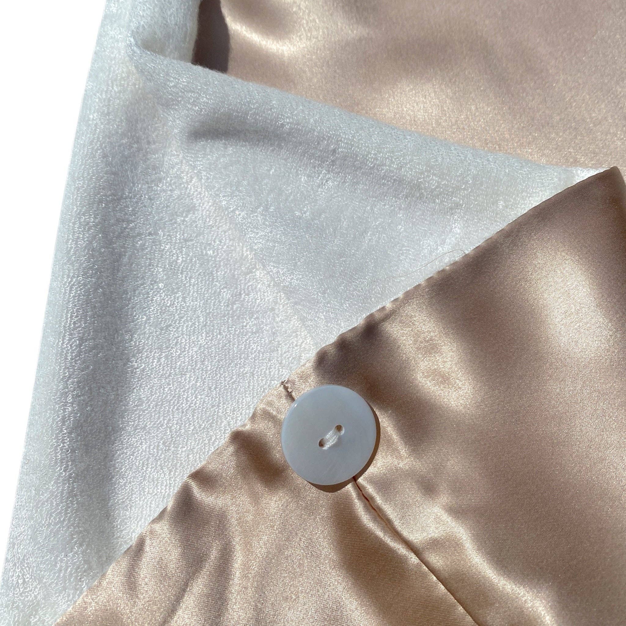 HoneyLux – wholesale Hair towel/wrap – Reversible Silk Hair Wrap - Champagne3