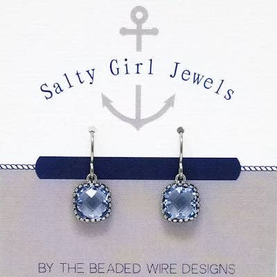 #AAAFTR96 -Petite Drop-Light encadrée en filigrane argent saphir pour la vente par The Beaded Wire Designs