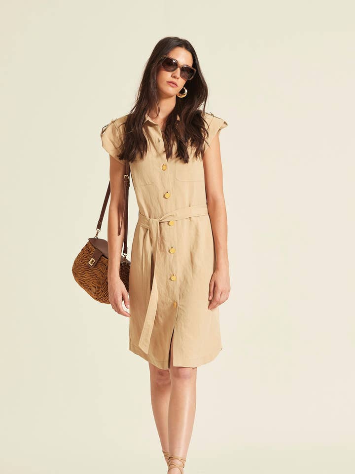 Sirin Viscose Linen Dress for wholesale by OKY