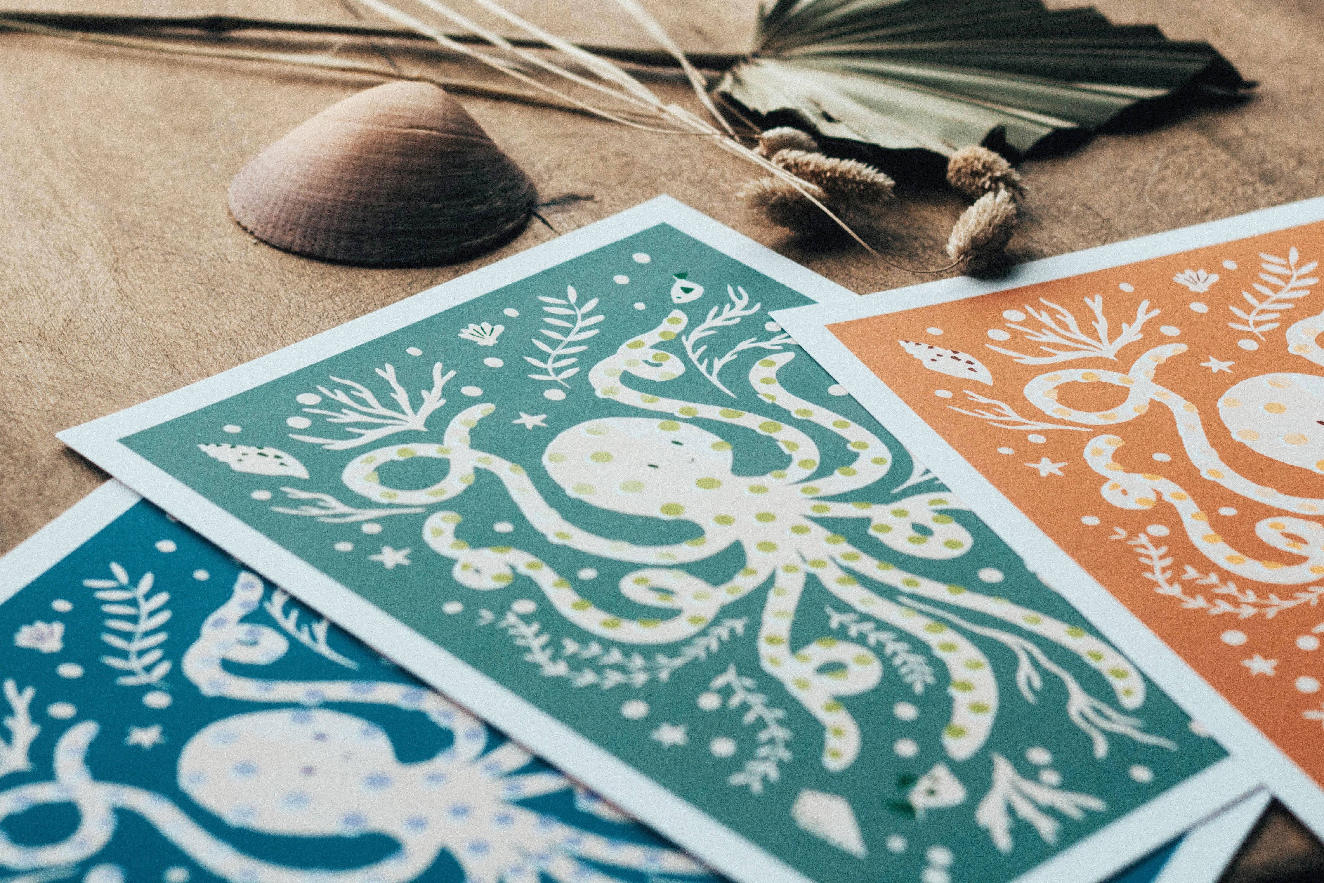 Slow Sunday - Wholesale Art Print - ‘Occy Octopus’ Friendly Sea Creature Fine Art Print For Children8