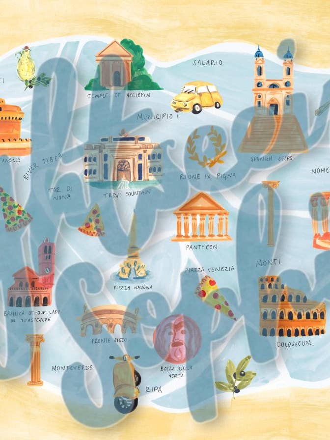 Sightseeing Sophie Rom Karte Kunst Druck für Kinder – 12x18" für den Großhandel von Sightseeing Sophie Series