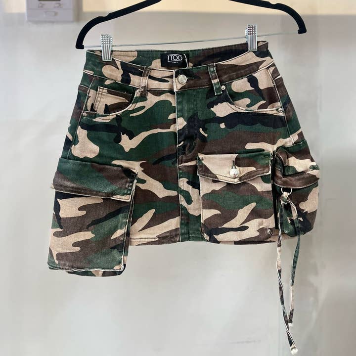 Camo Print Cargo Skirt for wholesale by omgstyles