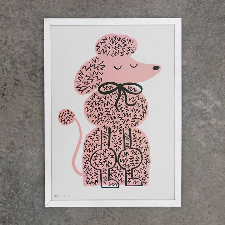 Print | Pink Pooch for wholesale by Lisa Jones Studio