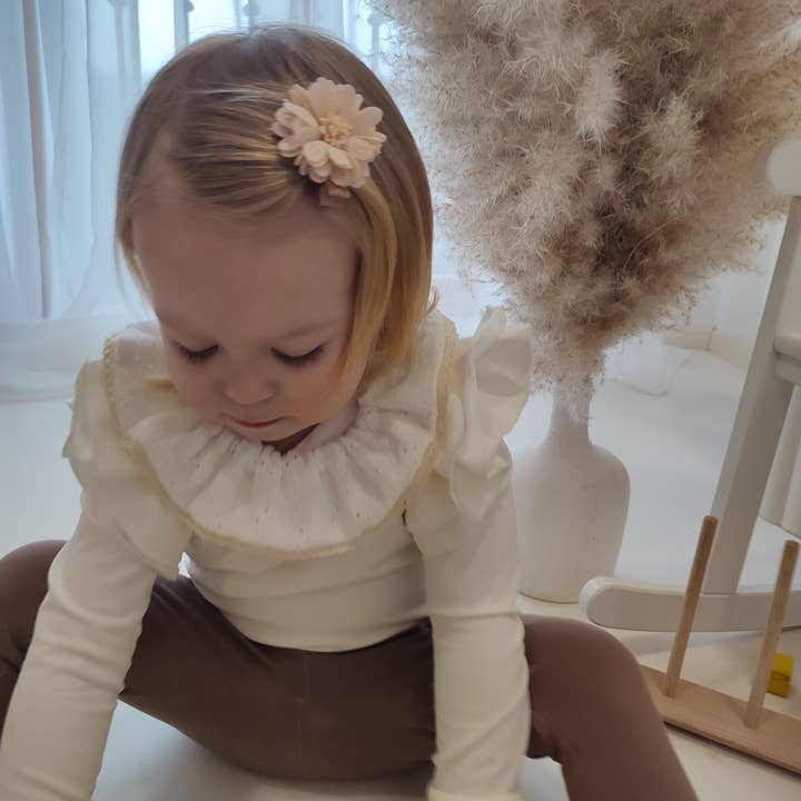 Petiteaude - Wholesale Bib – Baby - White removable ruffle collar, bib1