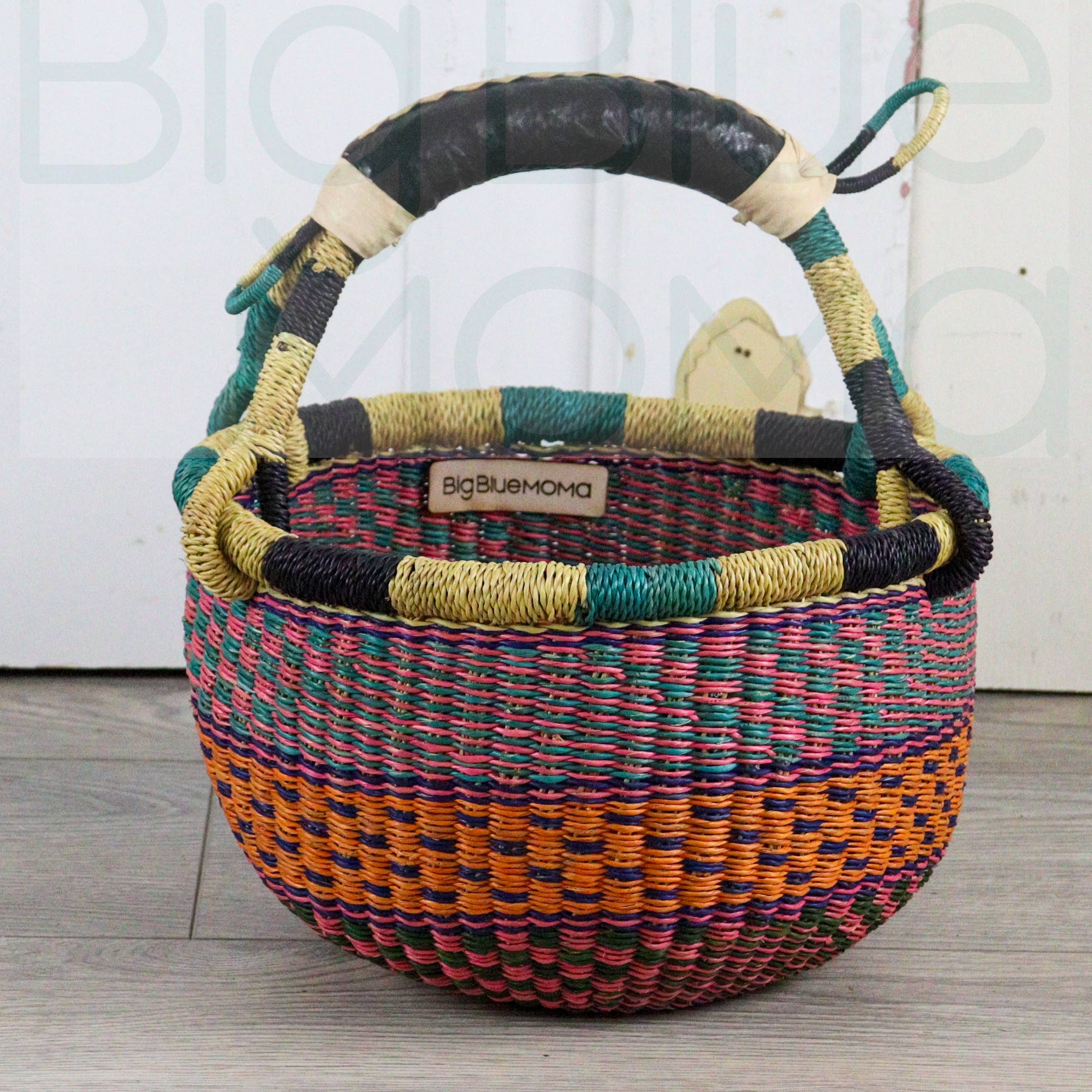 Big Blue Moma - Wholesale Basket - Round Small - Traditional Palette17