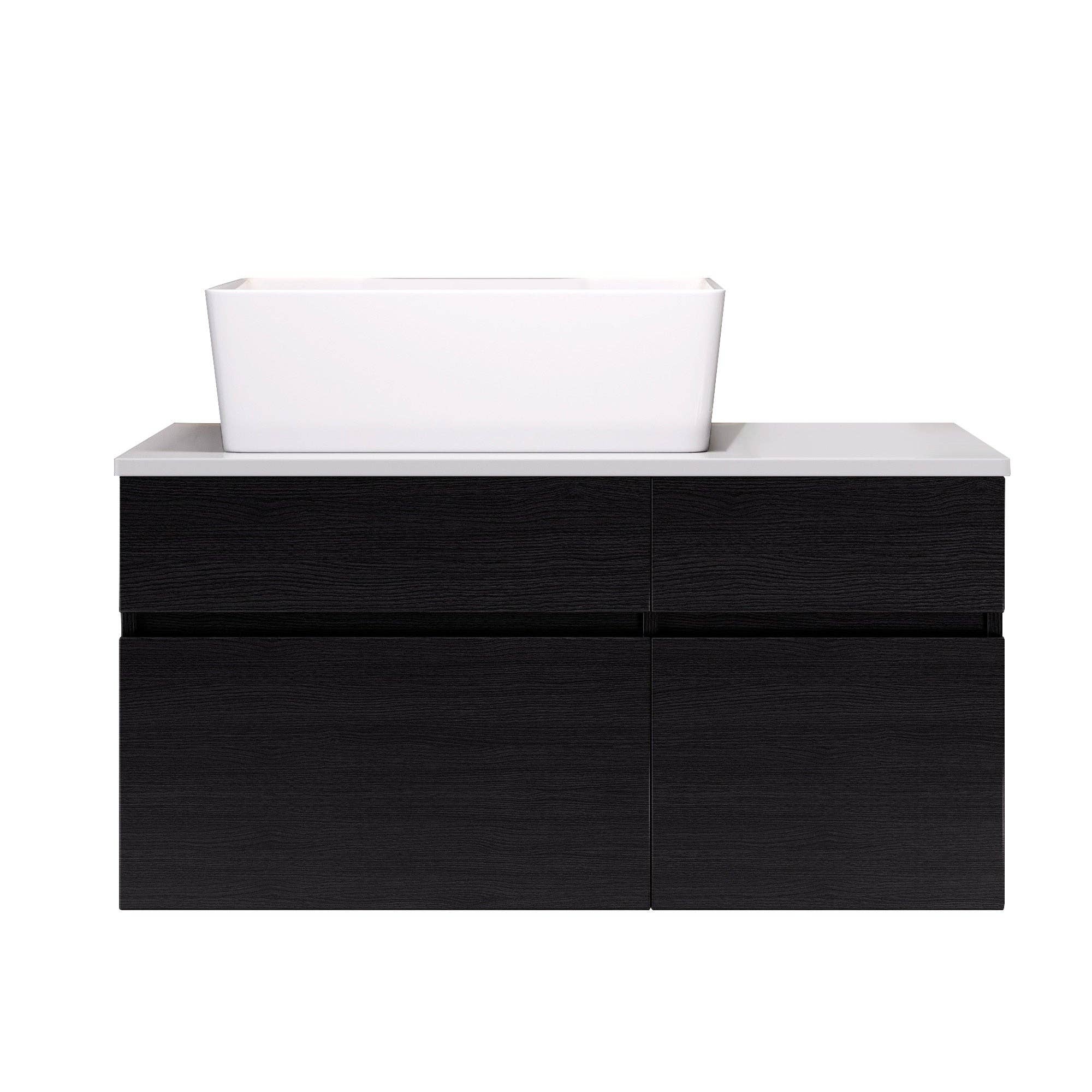 39F Inc. - Wholesale Cabinet - 31.5" White+Black Floating Bathroom Vanity with Sink4